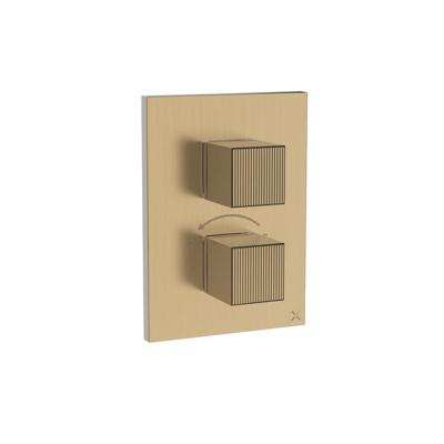 Crosswater Crossbox Limit douchekraan - thermostatisch - geschikt voor 1 functie - geborsteld Messing LICB1000LBPF