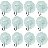Ophanghaakjes met zuignap - 12x stuks - transparant - dia 3 cm