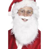 Kerstman baard - wit - polyester - voor volwassenen - kerstmannen accessoires