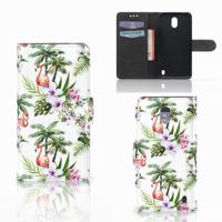 Nokia 2 | Telefoonhoesje | Met pasjeshouder | Flamingo Palms
