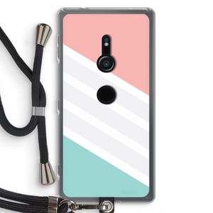 Strepen pastel: Sony Xperia XZ2 Transparant Hoesje met koord