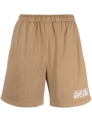 Sporty & Rich short de sport à logo imprimé - Marron