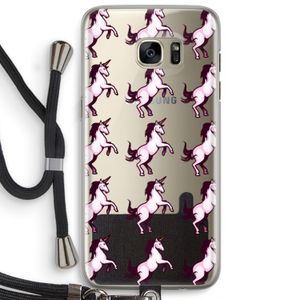 Musketon Unicorn: Samsung Galaxy S7 Edge Transparant Hoesje met koord