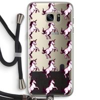 Musketon Unicorn: Samsung Galaxy S7 Edge Transparant Hoesje met koord