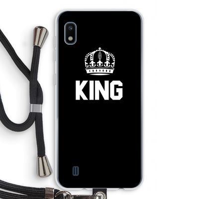 King zwart: Samsung Galaxy A10 Transparant Hoesje met koord
