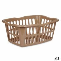 Mand Taupe Polypropyleen 50 L 58 x 24 x 42 cm (12 Stuks)