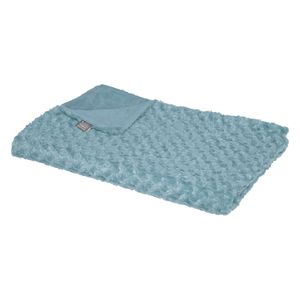 Sprei/deken/plaid - aqua blauw - polyester - 120 x 160 cm - geknoopt motief