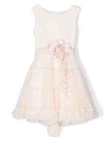 Mimilù robe sans manches à volants superposés - Rose