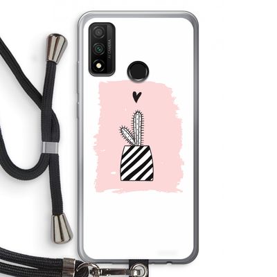 Zwart-wit cactus: Huawei P Smart (2020) Transparant Hoesje met koord