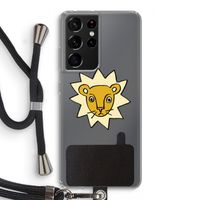 Kleine leeuw: Samsung Galaxy S21 Ultra Transparant Hoesje met koord