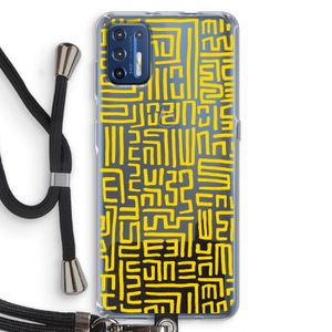 Majorelle Blue Print: Motorola Moto G9 Plus Transparant Hoesje met koord