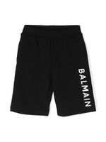 Balmain Kids short en coton à logo embossé - Noir