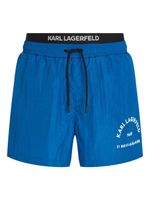 Karl Lagerfeld short de bain à imprimé - Bleu