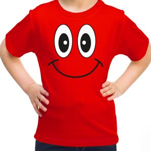 Verkleed t-shirt voor kinderen/meisje - Smile Emoticon - rood - feestkleding