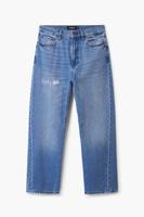 Jeans met margrietillustratie - BLUE - 44