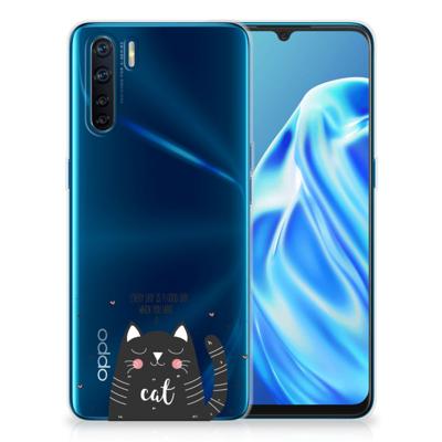 OPPO A91 Telefoonhoesje met Naam Cat Good Day OPPO A91 Telefoonhoesje met Naam Cat Good Day