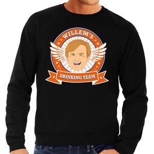 Zwarte Koningsdag Willem drinking team sweater heren