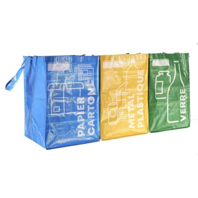 Afval sorteren zakken - 3 soorten kleuren - kunststof - 40 x 25 x 80 cm per zak - opbergers - 70L