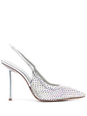 Le Silla escarpins ornés de cristal à bride arrière - Argent