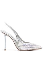 Le Silla escarpins ornés de cristal à bride arrière - Argent