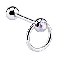 Slave-Barbell met jeweled ball Chirurgisch Staal 316L Barbells - thumbnail