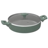 Michelino 28219 - Groene braadpan / Serveerpan met deksel - 28 cm - Groen