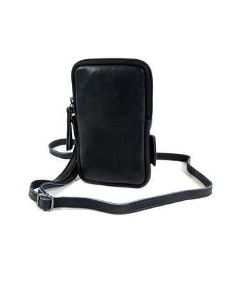 Dames leren telefoon heup schoudertasje zwart Dames leren telefoon heup schoudertasje zwart