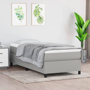 Boxspringframe stof lichtgrijs 90x190 cm