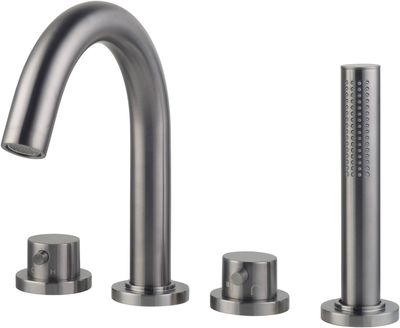 Saqu Shine badrandthermostaat afbouwset 4-gats gunmetal