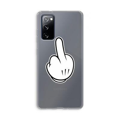 Middle finger white: Samsung Galaxy S20 FE / S20 FE 5G Transparant Hoesje