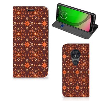 Motorola Moto G7 Play | Hoesje met Magneet | Batik Brown