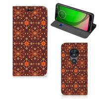 Motorola Moto G7 Play | Hoesje met Magneet | Batik Brown