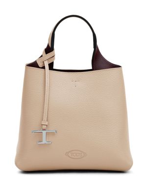 Tod's sac cabas en cuir à logo imprimé - Tons neutres