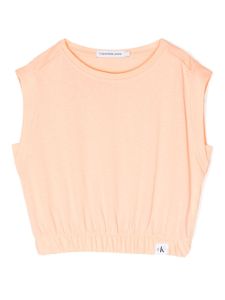 Calvin Klein Kids débardeur crop en coton - Orange