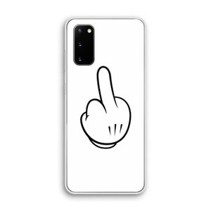 Middle finger white: Samsung Galaxy S20 Transparant Hoesje