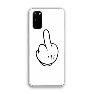 Middle finger white: Samsung Galaxy S20 Transparant Hoesje