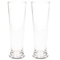 2x stuks onbreekbaar bierglas op voet transparant kunststof 30 cl/300 ml