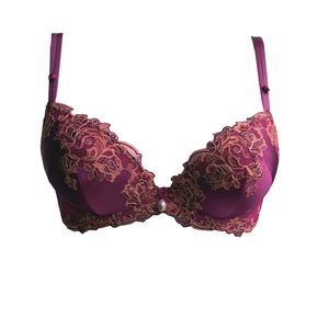 AMBRA Lingerie BH&apos;s Silk Fuchsia Oil push BH rood 0626
