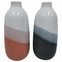 Vaas DKD Home Decor 13 x 13 x 29 cm Tricolor Dolomite (2 Stuks)
