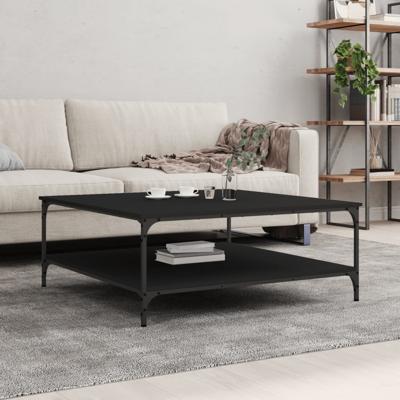 Salontafel 100x100x40 cm bewerkt hout zwart