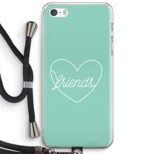 Friends heart pastel: iPhone 5 / 5S / SE Transparant Hoesje met koord