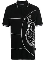 Plein Sport polo à logo imprimé - Noir