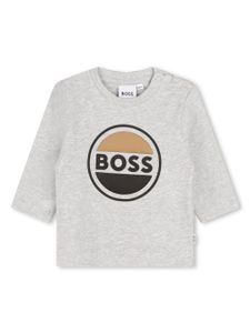 BOSS Kidswear t-shirt en coton à logo imprimé - Gris