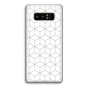 Zwart-witte kubussen: Samsung Galaxy Note 8 Transparant Hoesje