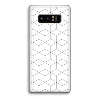 Zwart-witte kubussen: Samsung Galaxy Note 8 Transparant Hoesje