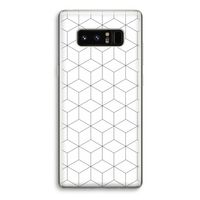 Zwart-witte kubussen: Samsung Galaxy Note 8 Transparant Hoesje