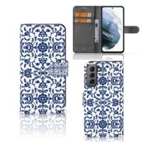 Samsung Galaxy S21 FE Hoesje Flower Blue Samsung Galaxy S21 FE Hoesje Flower Blue