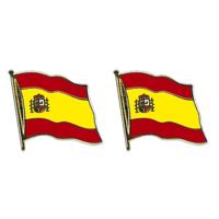 Pin Vlag Spanje - 2x - 2 cm - vlaggen speldje - supporter - mini broche