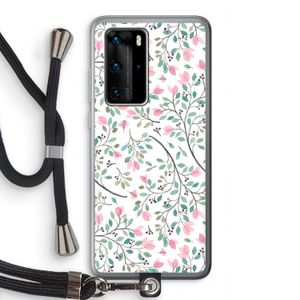 Sierlijke bloemen: Huawei P40 Pro Transparant Hoesje met koord