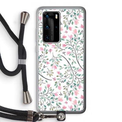 Sierlijke bloemen: Huawei P40 Pro Transparant Hoesje met koord